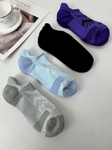 法国单专业跑步运动袜毛巾底短袜吸汗无骨加厚健身低帮情侣船袜