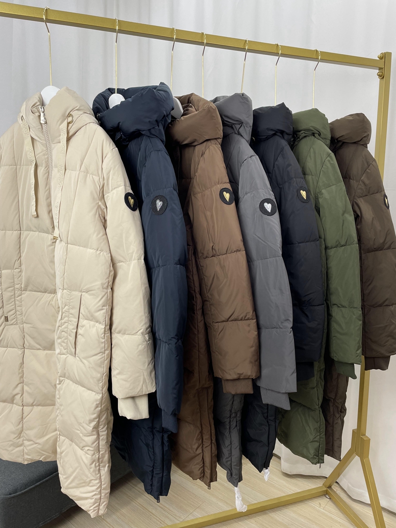欧美贵牌90%鸭绒小众设计感加厚连帽中长款保暖宽松慵懒羽绒服 女