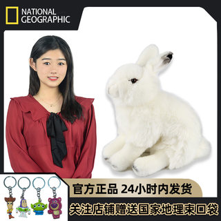 国家地理毛绒玩具仿真兔子公仔娃娃玩偶雪兔北极兔小白兔嫦娥玉兔