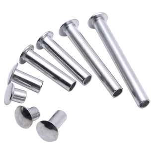 5MM半空心铁铆钉柳丁铁镀锌毛顶帽定冒订中孔钉扁圆头中空钉尾孔