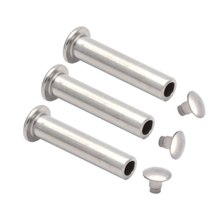 2.5-6MM不锈钢子母铆钉扁圆头对敲对扣毛鼎对锁双面平头雌雄柳丁