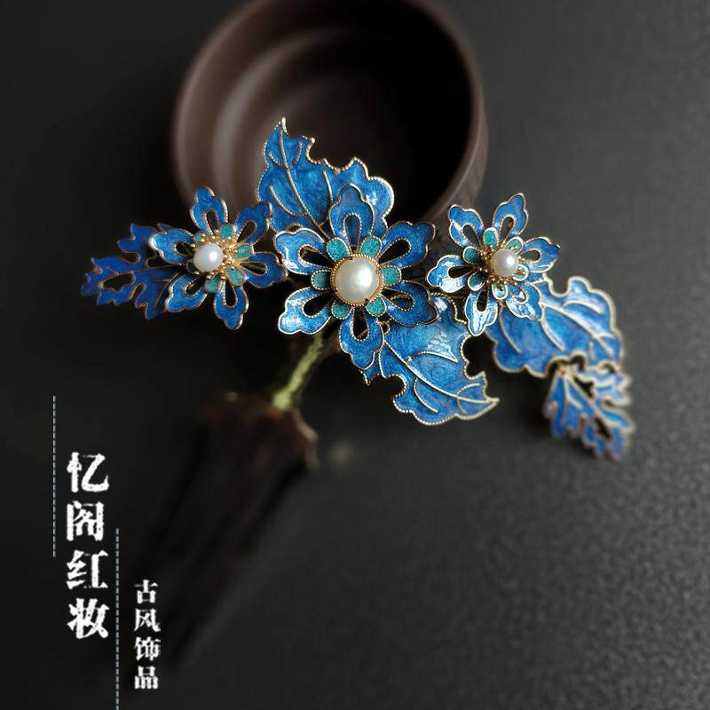 忆阁红妆仿古插梳珍珠头饰明制头面复古清汉故宫嫔妃旗袍配饰发梳