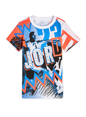 JORDAN儿童纯棉美式涂鸦风短袖T恤圆领JORDAN印花上衣92321ST694