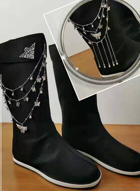 古装cos靴子布靴魏无羡蓝忘机谢怜花城cos鞋子古风靴子内增高