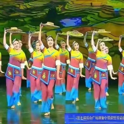 女子群舞秧歌服演出服女成人2025新款斗笠舞蹈服装村姑中国风采茶