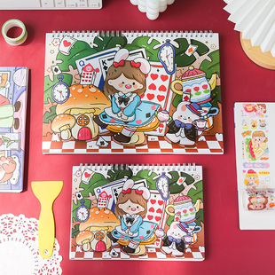 韩版小咘点月牙集离型纸本 双面烫金手账胶带贴纸素材图鉴本