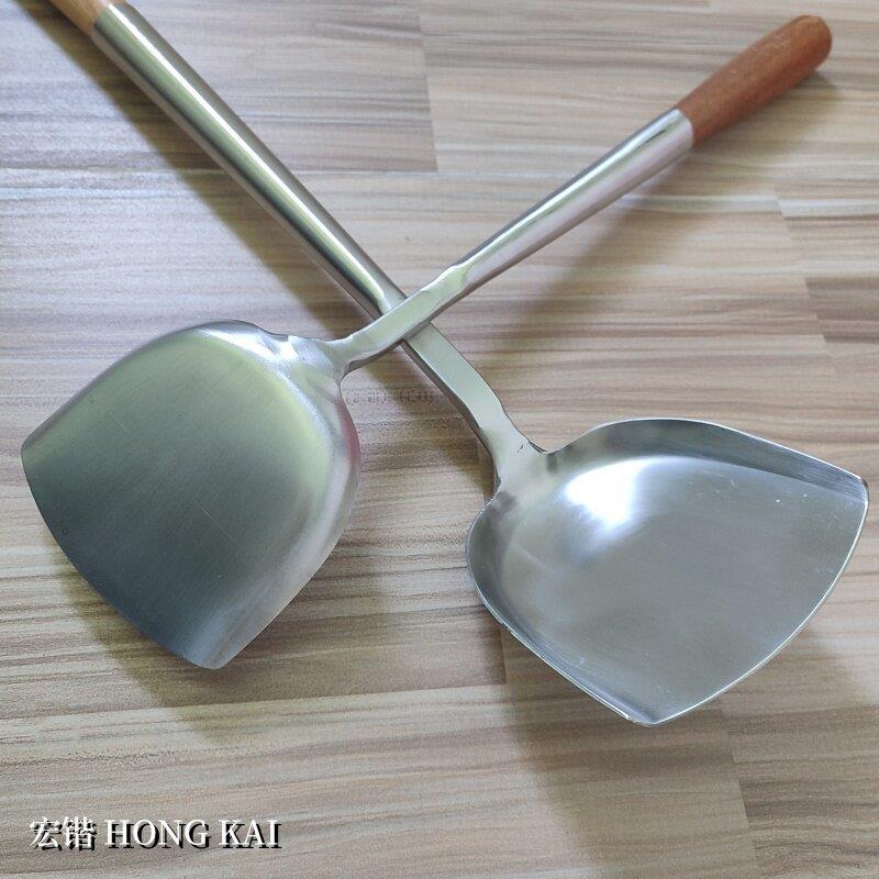 加厚不锈钢木柄锻打防烫锅铲
