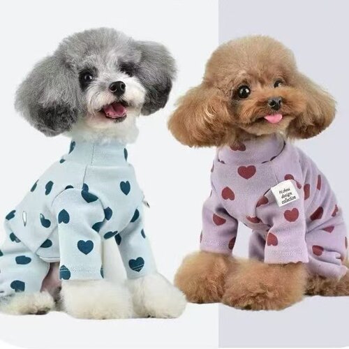 宠物狗狗衣服秋冬装四脚爱心衣服
