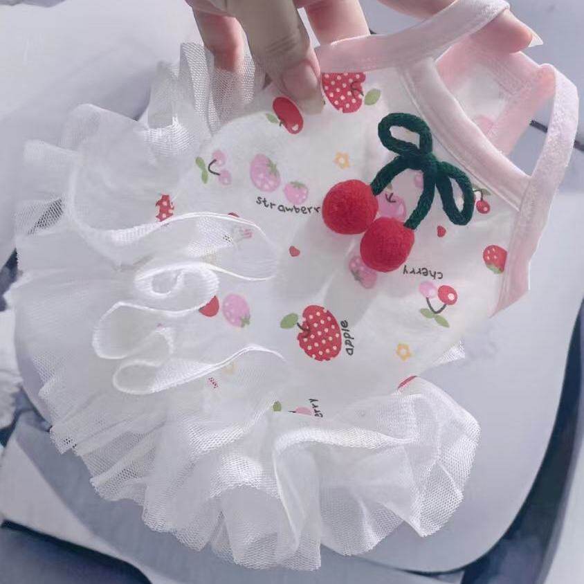 宠物小型狗狗猫咪吊带连衣裙蓬蓬狗宠物服装/雨衣