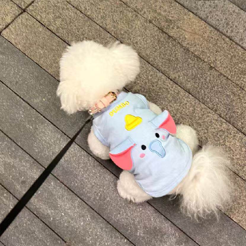 可爱卡通绣花宠物透气狗狗猫背心