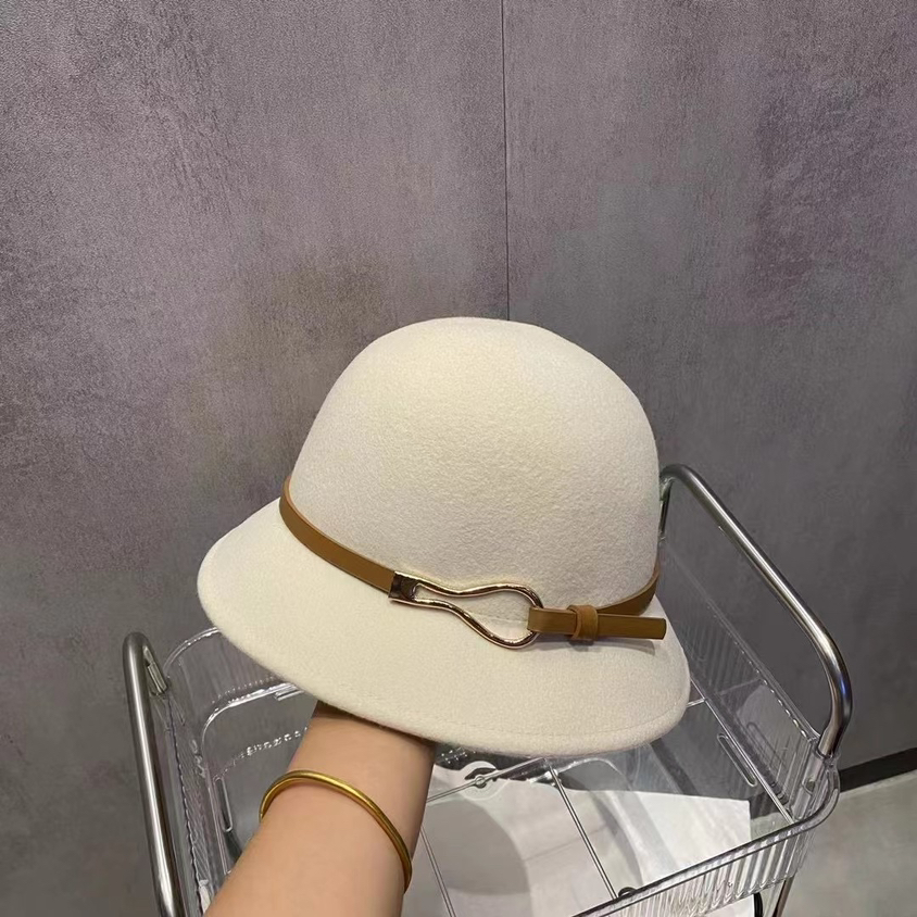 礼帽逛街赫本风女士冬季羊毛盆帽