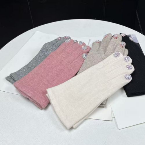 日系个性创意DIY分指彩色钻石针织手套 宝石水钻镶钻灭霸美甲手套