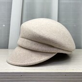 高品质fever同款 纯羊毛帽子女性秋冬法式 鸭舌帽显脸小贝雷帽礼帽