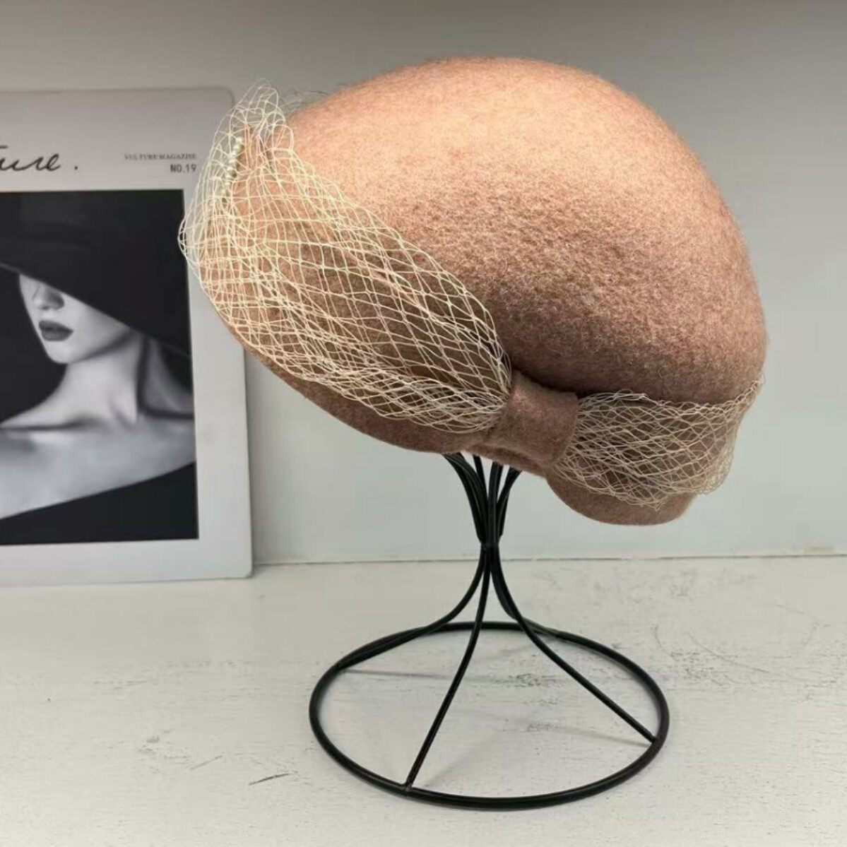 帽子女秋冬贝雷帽画家帽英伦复古羊毛呢小礼帽显脸小甜美逛街保暖