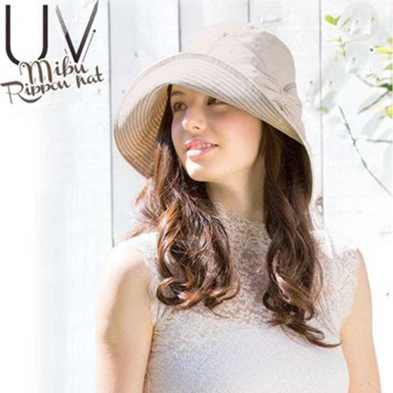 日本遮阳帽子女夏天防紫外线太阳帽棉麻布帽大沿帽渔夫帽女可折叠