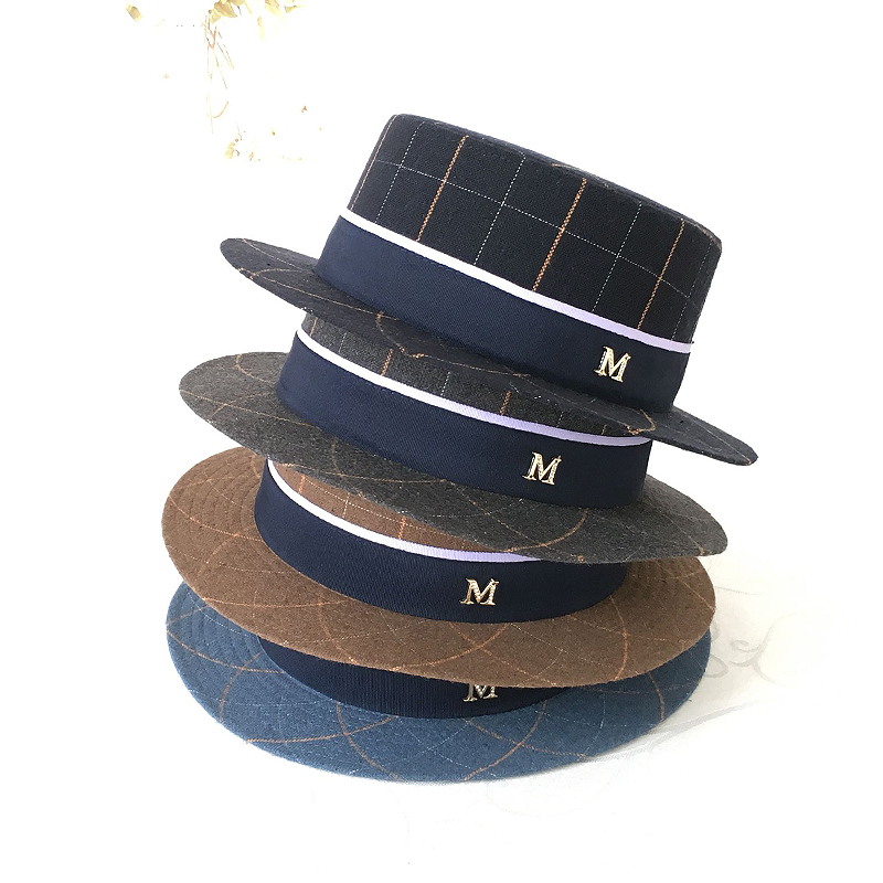 时尚男女士韩版秋冬春夏小檐帽子平顶小礼帽情侣英伦复古休闲帽子