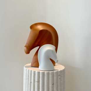 饰品 法国HS小象木骏马马头镇纸家居客厅书房桌面摆件样板间艺术装