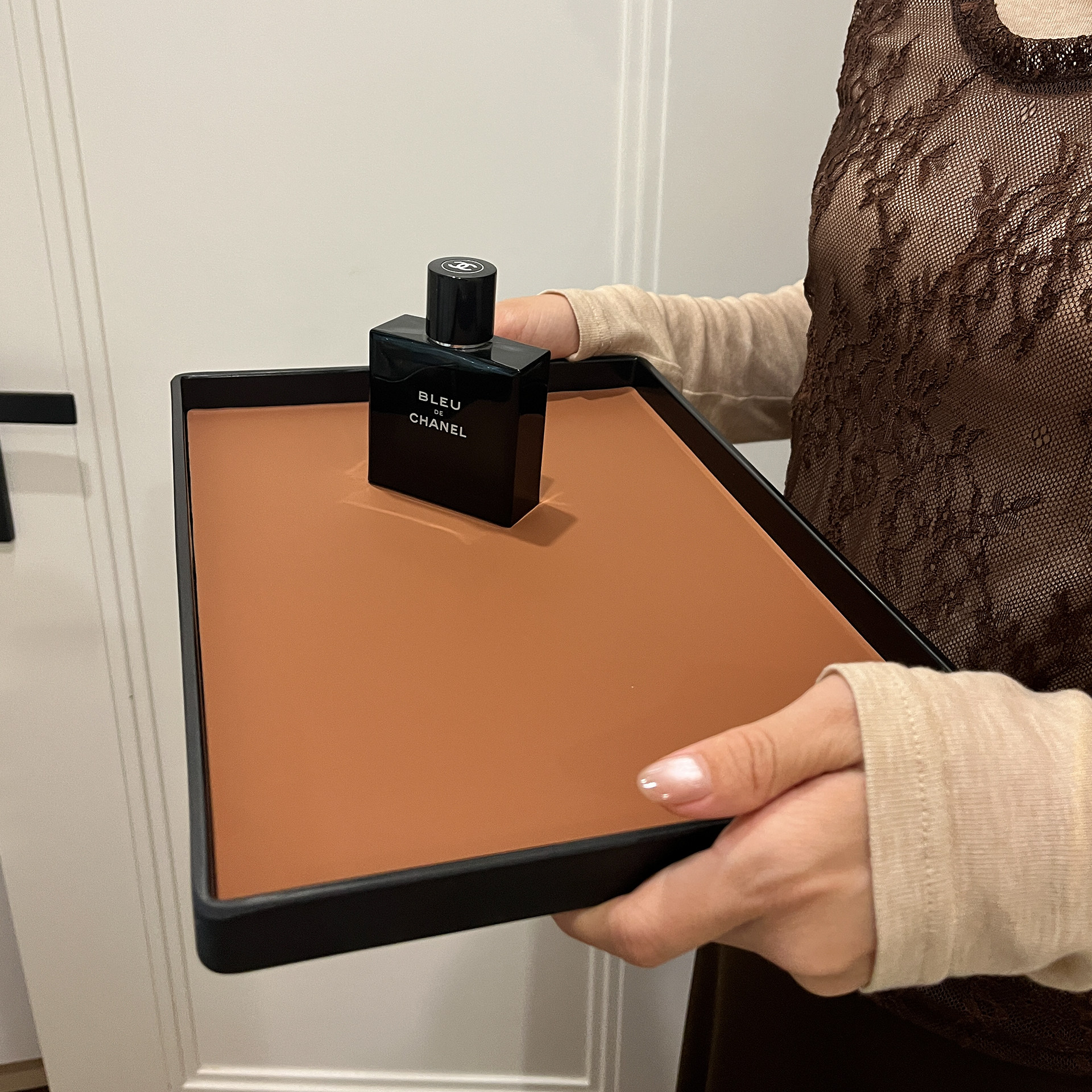 【柔禾】长方形托盘家用客厅水杯收纳盘客厅香薰化妆品家用皮质盘