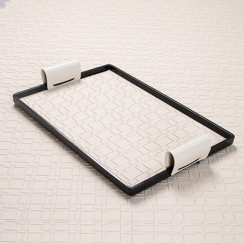 NORDIC长方形托盘ins风现代客厅餐桌家用装饰摆件水杯塑料皮托盘