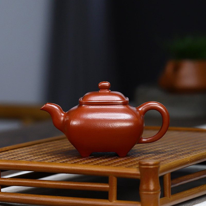 蜀园 宜兴紫砂壶名家纯全手工原矿大红袍小四方传炉紫砂茶壶茶具