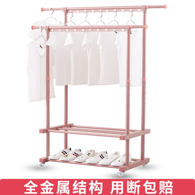 铝合金晾衣架落地双杆式晒衣架室内凉晒架阳台神器家用挂衣服架子