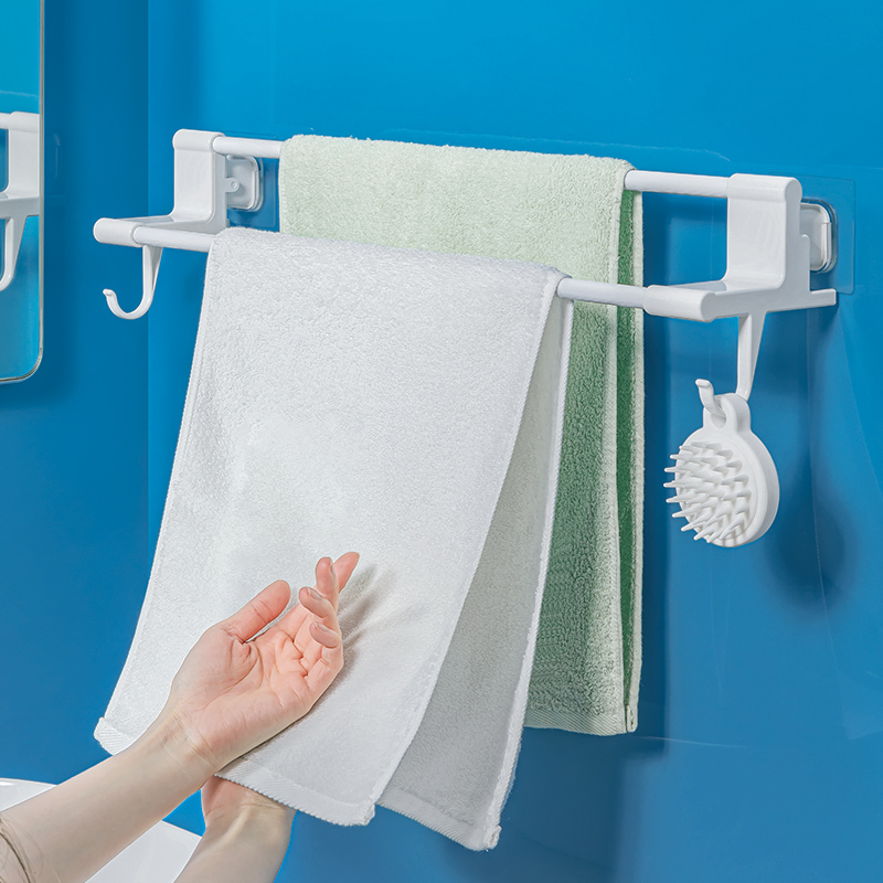 免打孔吸盘式浴室双杆毛巾架