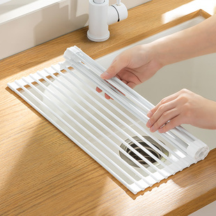 水槽沥水架可折叠碗架置物架厨房水槽碗碟沥水篮矽胶碗盘收纳层架