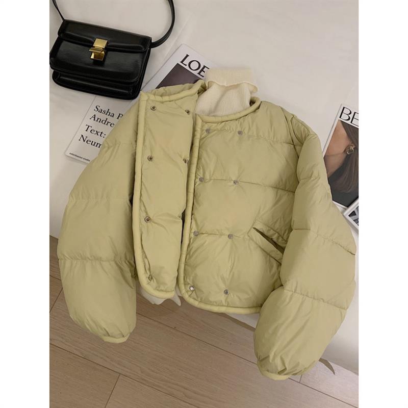 加厚棉服外套女装冬季短款韩系圆领保暖小个子面包服时尚百搭韩版