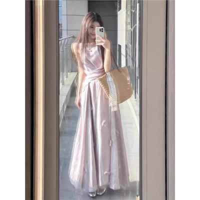 夏日超好看独特绝美漂亮掐腰连衣裙高级感2025巨好看的裙子套装裙