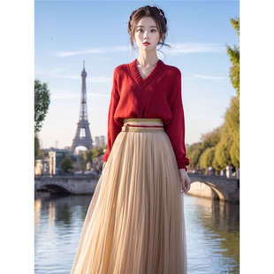 新中式女装中国风改良汉服日常可穿2025新款秋冬季马面裙上衣套装