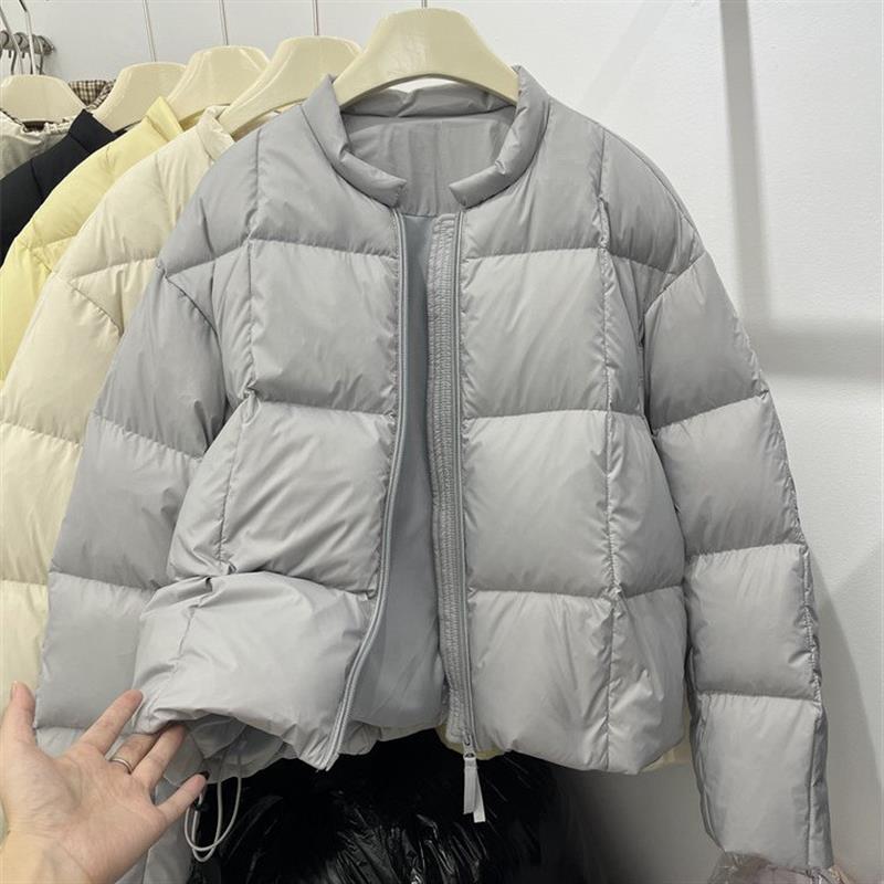 韩版高端圆领小个子短款棉服女装2026年冬季新款保暖加厚通勤外套