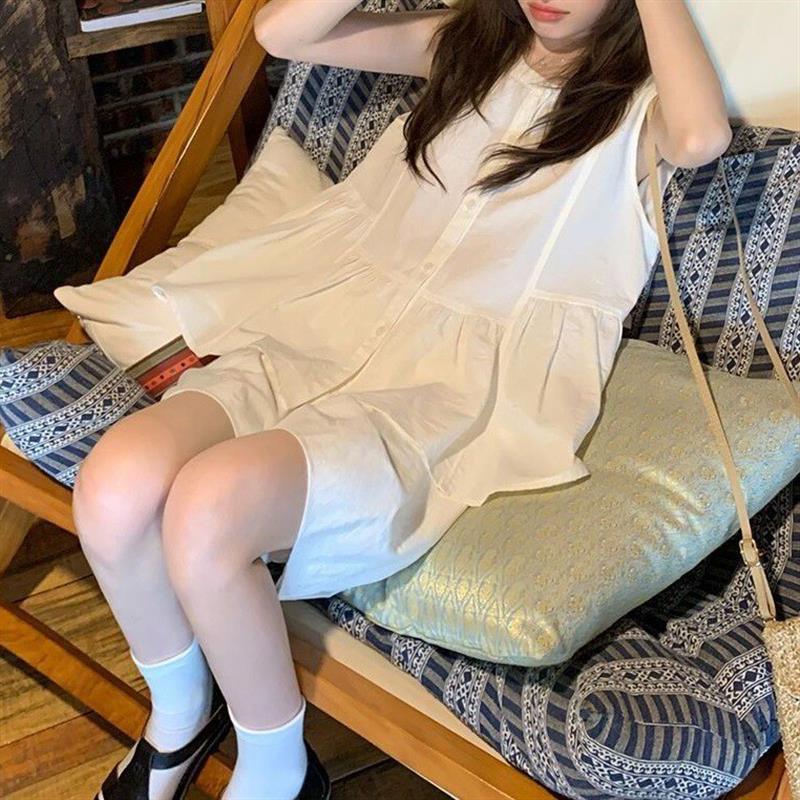 新款韩系甜美减龄娃娃衫裙裤时尚套装女夏季高级感上衣裤子两件套