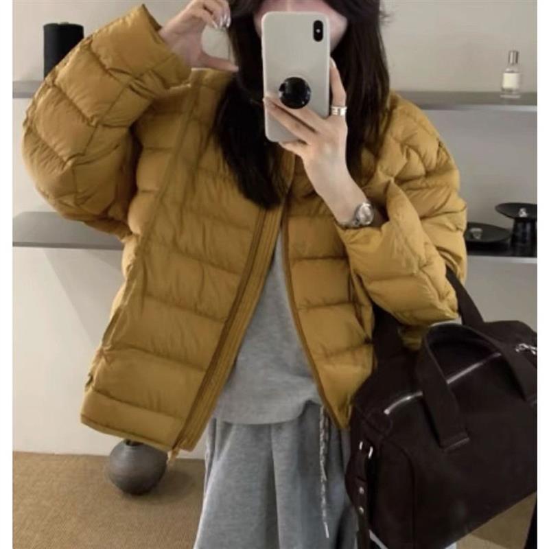 超好看排骨棉服女短款2026年新款韩版时尚百搭圆领极简风保暖外套