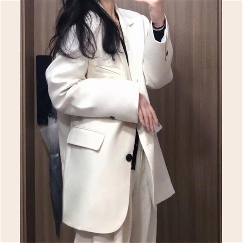高级感白色小个子西装外套女2026年春季新款韩版宽松休闲西服ins