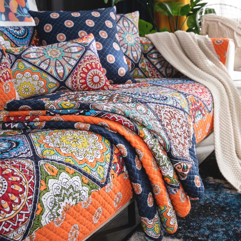 波西米亚风纯棉沙发垫四季通用防滑盖布轻奢布艺坐巾套罩美式复古,居家布艺,沙发垫,淘宝优惠券,粉丝福利购,淘宝优惠卷