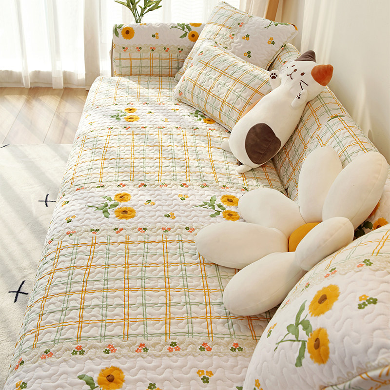 美式乡村全棉沙发垫四季通用纯棉防滑坐垫田园风小清新布艺盖套罩,居家布艺,沙发垫,淘宝优惠券,粉丝福利购,淘宝优惠卷