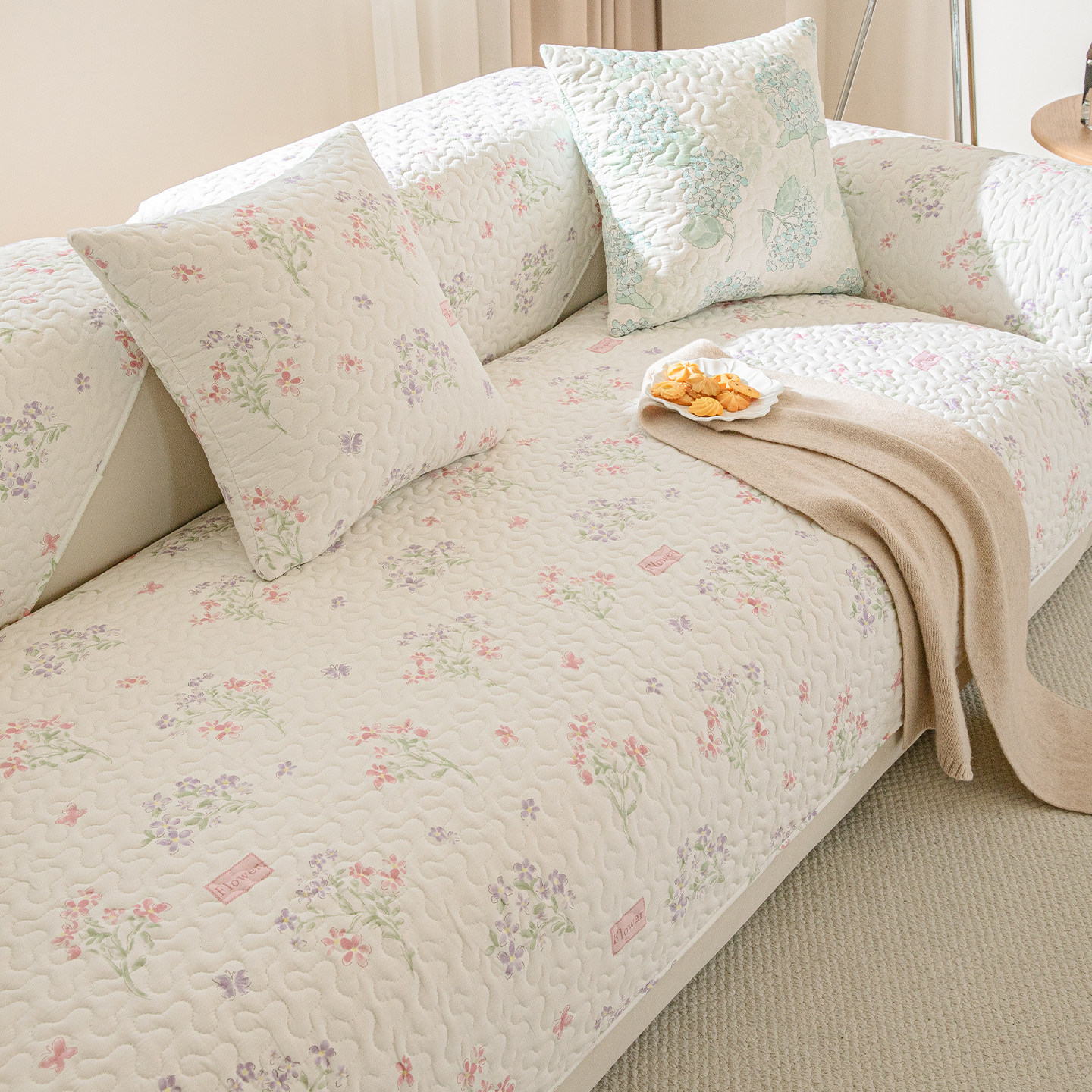 四季通用纯棉沙发垫小清新全棉防滑坐垫子简约现代套罩盖巾田园风,居家布艺,沙发垫,淘宝优惠券,粉丝福利购,淘宝优惠卷