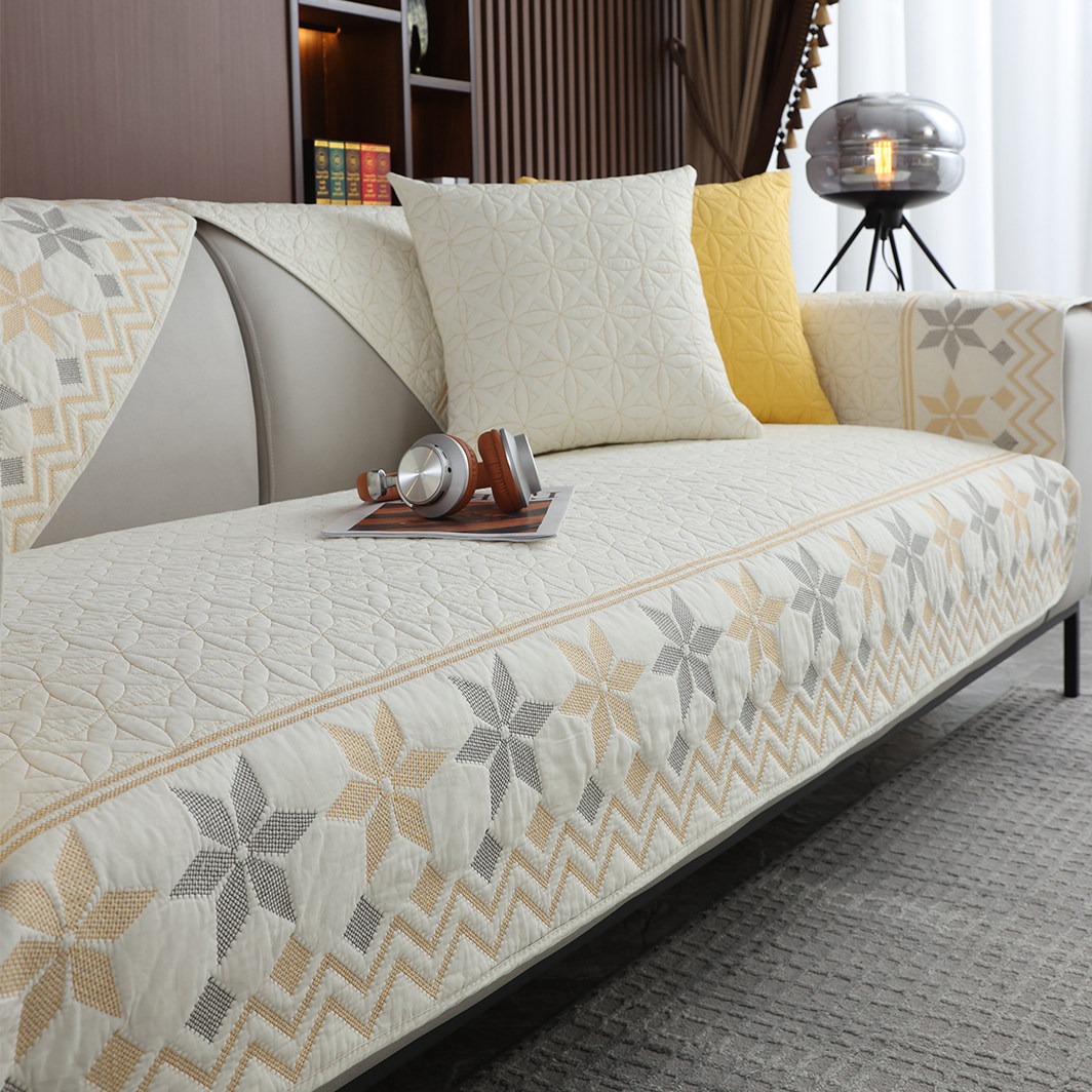 美式复古纯棉沙发垫四季通用布艺盖巾简约现代防滑坐垫子套罩北欧,居家布艺,沙发垫,淘宝优惠券,粉丝福利购,淘宝优惠卷