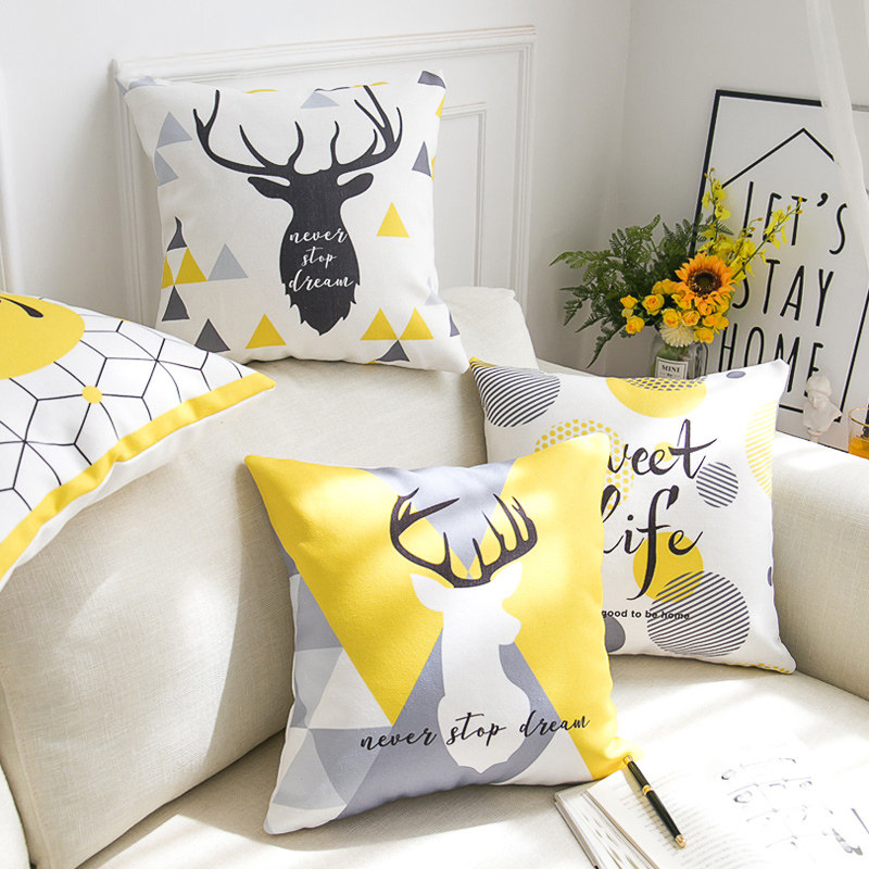 北欧风客厅沙发抱枕靠垫靠背办公室汽车护腰棉麻靠枕套正方形枕头在类目 居家布艺, 靠垫/抱枕中 - 来自Buy2taobao.com提供专业的淘宝代购服务