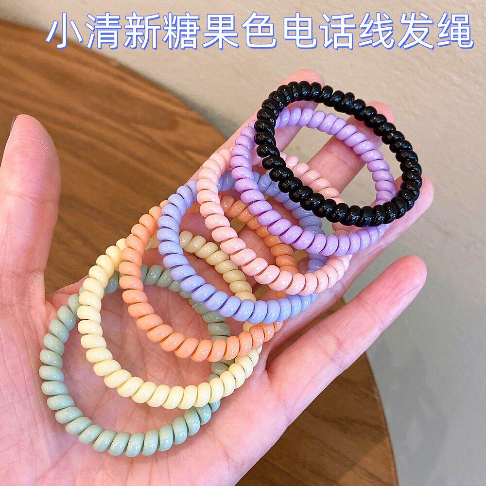 糖果色电话线发绳小清新头绳发圈