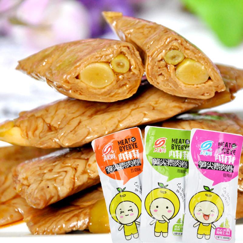 新肉拜拜网红笋尖素肉卷夹心豆干豆卷休闲宿舍零食