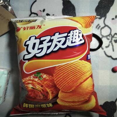 好丽友好友趣45g波浪厚切薯片多口味零食泡菜味酥脆分享