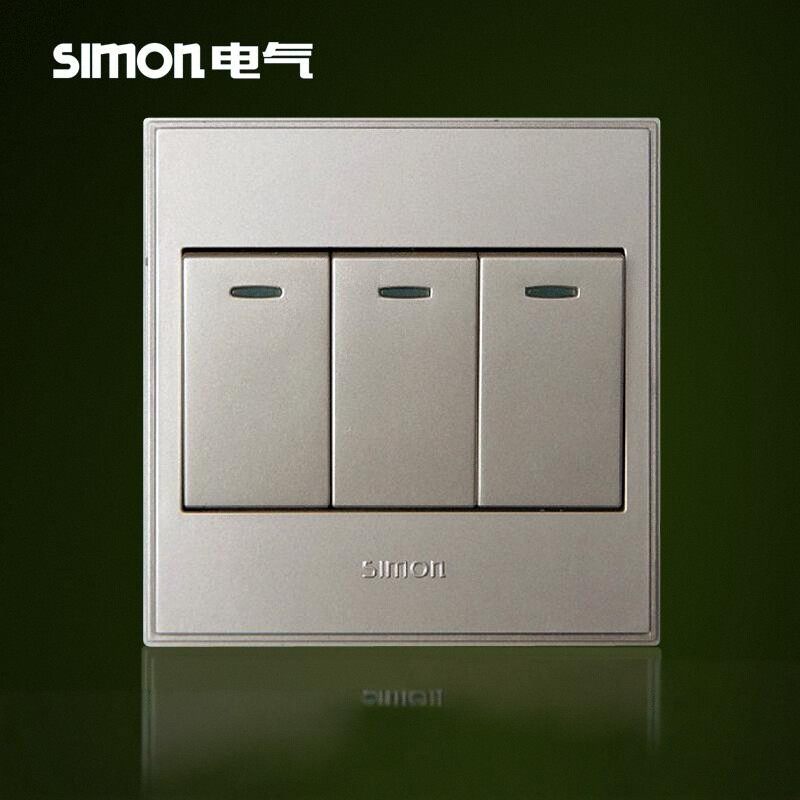 西蒙开关插座56系列香槟色三位开关三开单控3位单联面板香槟金,电子/电工,单控开关,淘宝优惠券,粉丝福利购,淘宝优惠卷