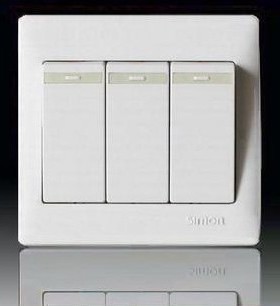 西蒙开关插座西蒙50系列50G工程三开双控 三位双联面板G51032BTY