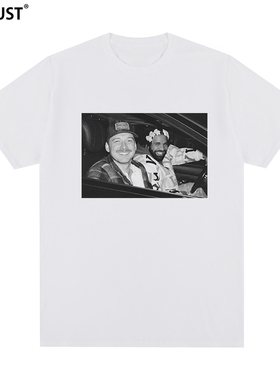 Drake公鸭短袖T恤rap嘻哈 Morgan Wallen潮牌hip hop男女涂鸦休闲