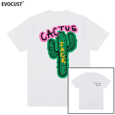Jack cactus Travis Scott嘻哈仙人掌hip hop饶舌短袖T恤男女涂鸦