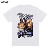 Tupac短袖 T恤2pac图派克说唱饶舌嘻哈Rap歌手Hip Hop明星音乐男女