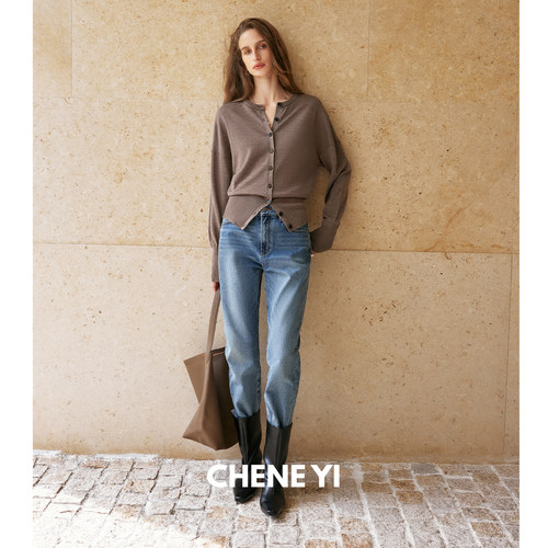 CHENE YI日本冈山KUROKI黑木11oz薄款赤耳丹宁九分直筒牛仔裤女
