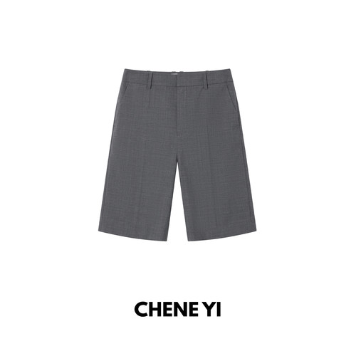 CHENE YI 中腰挺缝线卡普里裤休闲五分直筒短裤松弛夏女款阔腿裤