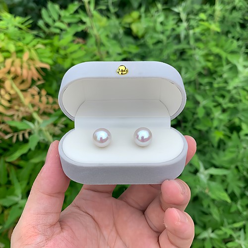 爱迪生淡水珍珠S925纯银素耳钉